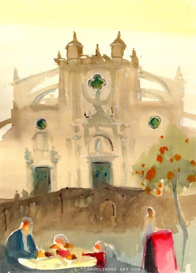 aquarelle cathedrale_saint_sauveur-jerez_frontera-17