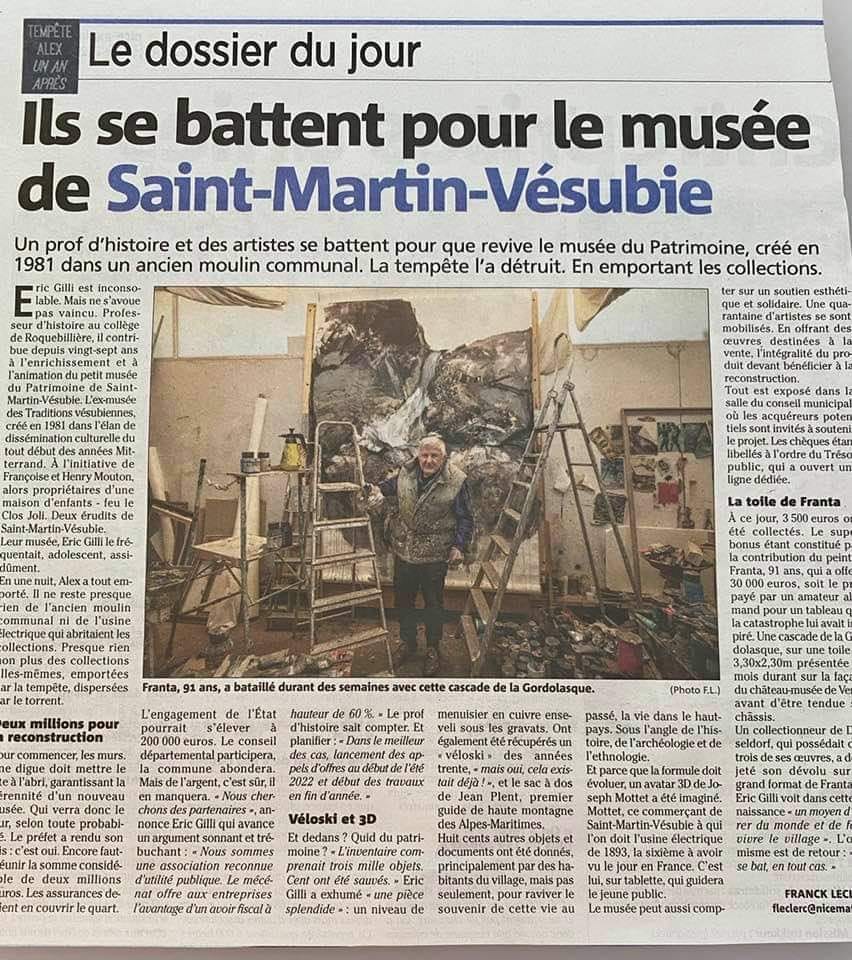 Article Nice Matin Musée saint Martin Vésubie