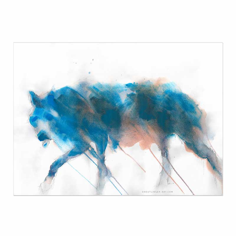 Loup2Mercantour56x76 aquarelle