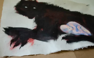 Loups exposés dans la Cabane de Belle & Sébastien